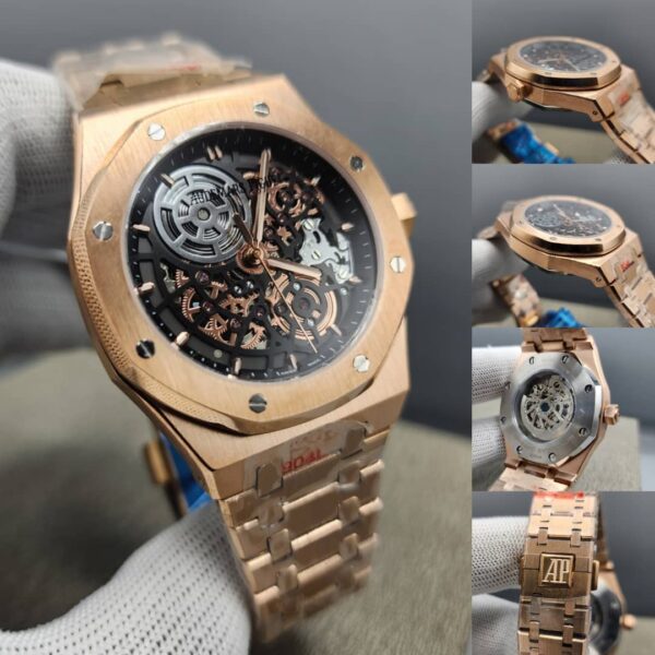 Audemars Piguet Royal Oak Double Balance Wheel Openworked Rose Gold Black Chronograph